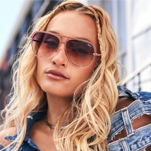 quay australia high key remixed pink & gold oversized aviator sunglasses eyewear Quay High Key Remixed aviator sunglasses in pink | ASOS main image 4